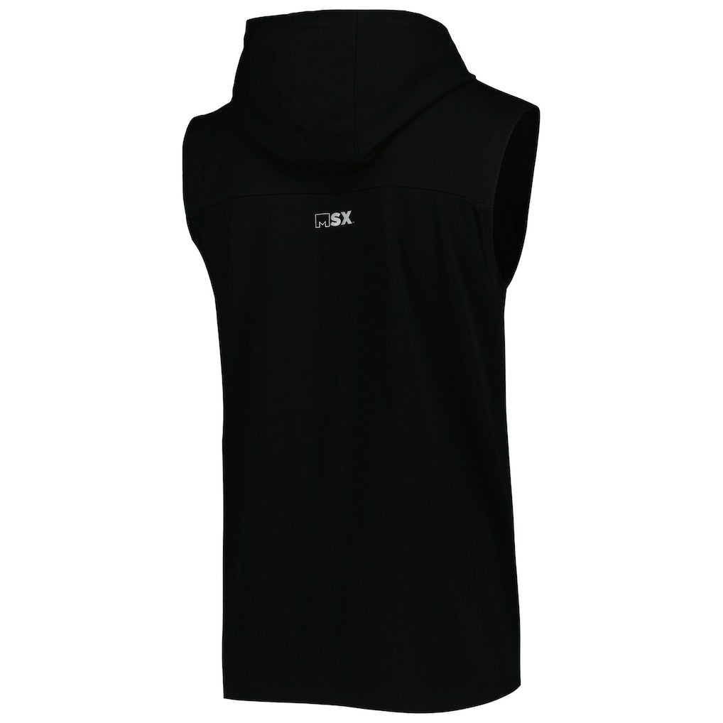 New Orleans Saints MSX by Michael Strahan Relay Sleeveless Pullover Hoodie - Black Hoodies