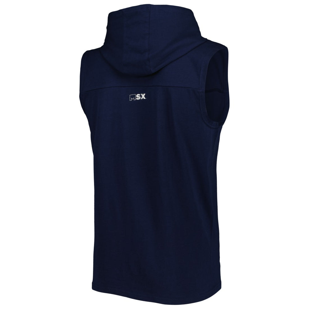 Tennessee Titans MSX by Michael Strahan Relay Sleeveless Pullover Hoodie - Navy Hoodies