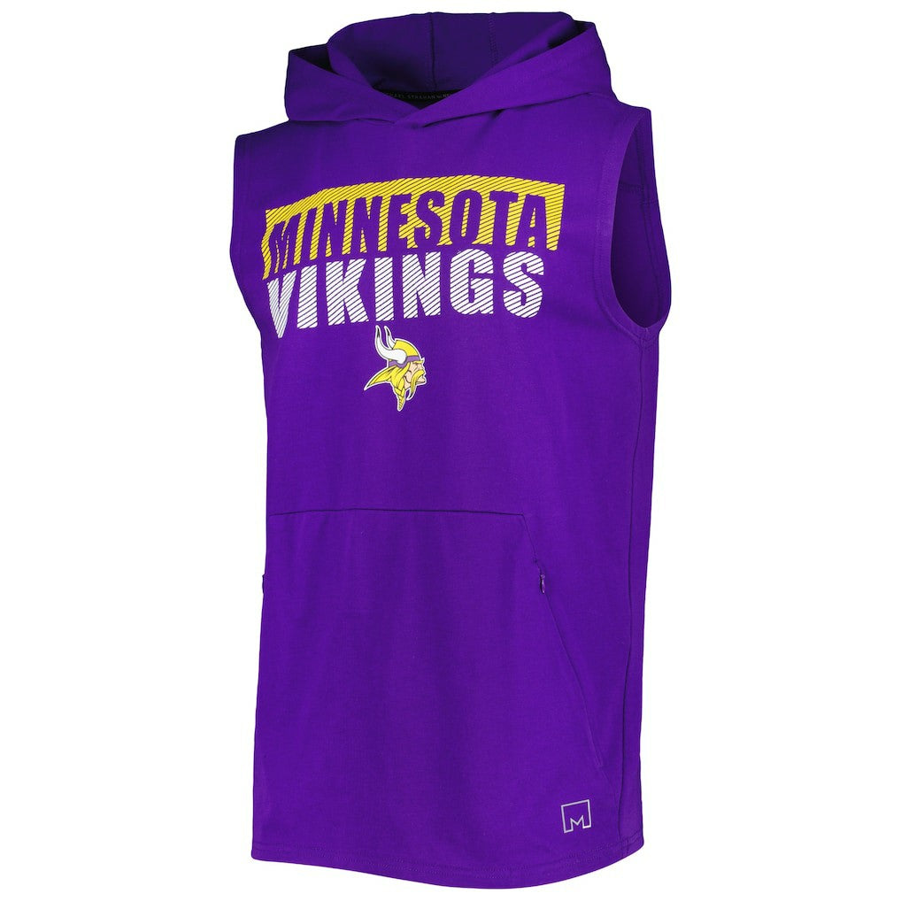 Minnesota Vikings MSX by Michael Strahan Relay Sleeveless Pullover Hoodie - Purple Hoodies