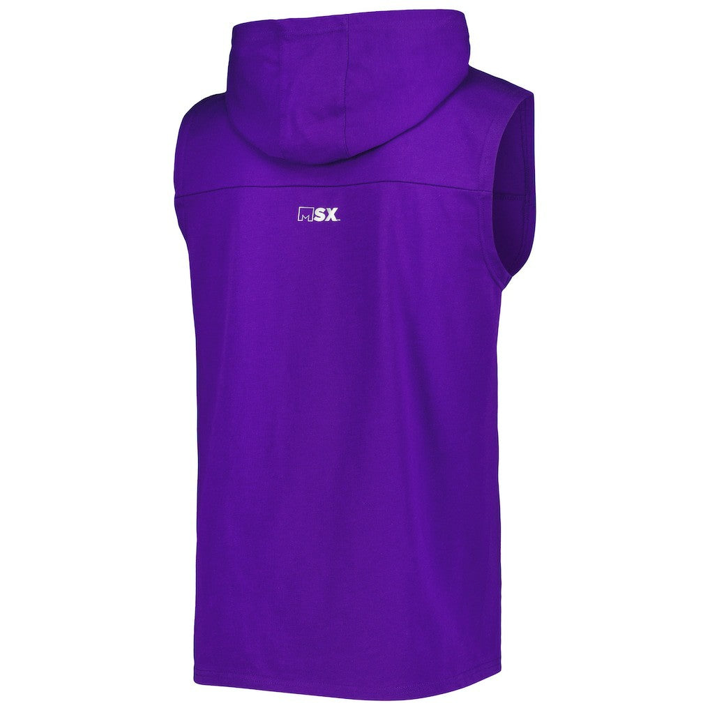 Minnesota Vikings MSX by Michael Strahan Relay Sleeveless Pullover Hoodie - Purple Hoodies