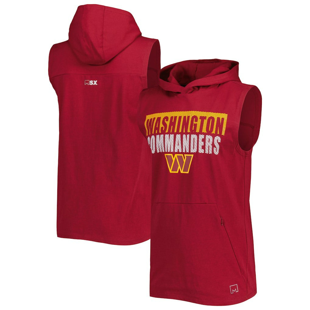 Washington Commanders MSX by Michael Strahan Relay Sleeveless Pullover Hoodie - Burgundy Hoodies