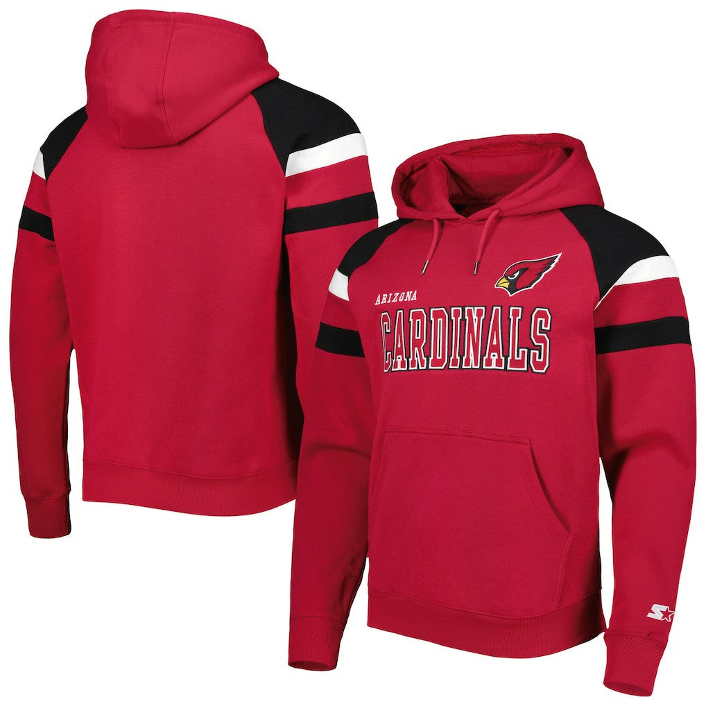 Arizona Cardinals Starter Draft Fleece Raglan Pullover Hoodie - Cardinal Hoodies