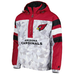 Arizona Cardinals Starter Thursday Night Gridiron Raglan Half-Zip Hooded Jacket - White/Cardinal Jackets