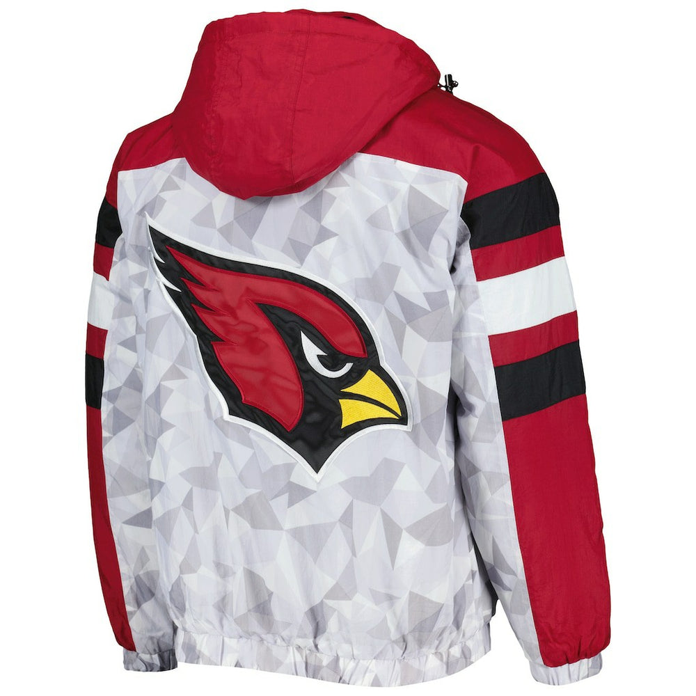 Arizona Cardinals Starter Thursday Night Gridiron Raglan Half-Zip Hooded Jacket - White/Cardinal Jackets