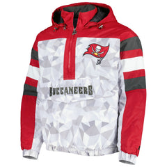 Tampa Bay Buccaneers Starter Thursday Night Gridiron Raglan Half-Zip Hooded Jacket - White/Red Jackets