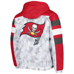 Tampa Bay Buccaneers Starter Thursday Night Gridiron Raglan Half-Zip Hooded Jacket - White/Red Jackets