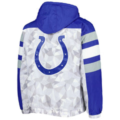 Indianapolis Colts Starter Thursday Night Gridiron Raglan Half-Zip Hooded Jacket - White/Royal Jackets