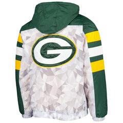 Green Bay Packers Starter Thursday Night Gridiron Raglan Half-Zip Hooded Jacket - White/Green Jackets