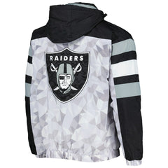 Las Vegas Raiders Starter Thursday Night Gridiron Raglan Half-Zip Hooded Jacket - White/Black Jackets