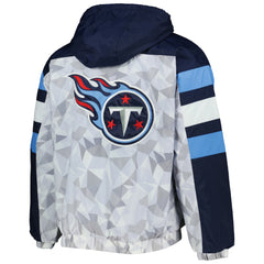 Tennessee Titans Starter Thursday Night Gridiron Raglan Half-Zip Hooded Jacket - White/Navy Jackets