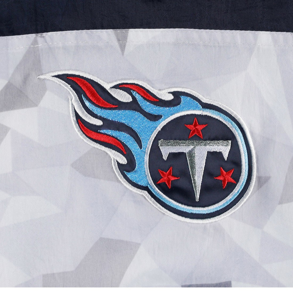 Tennessee Titans Starter Thursday Night Gridiron Raglan Half-Zip Hooded Jacket - White/Navy Jackets