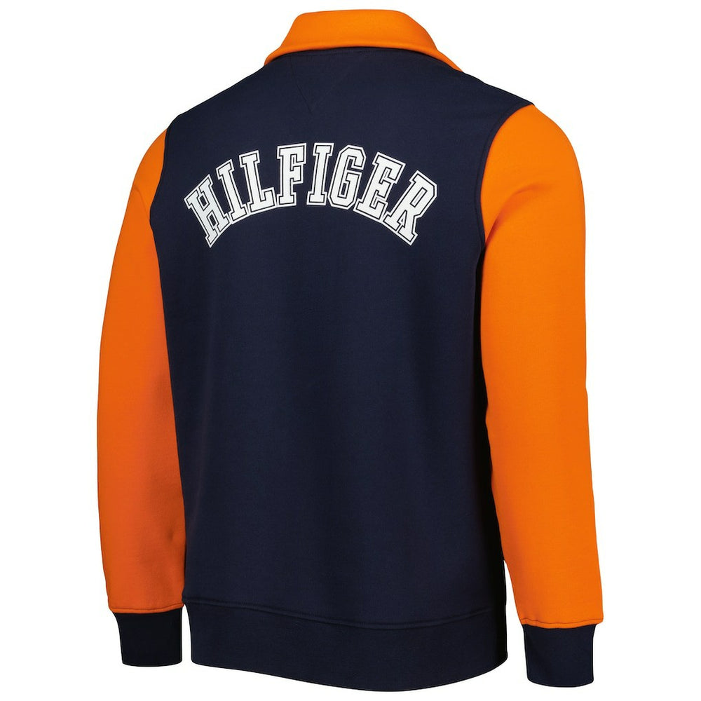 Chicago Bears Tommy Hilfiger Aiden Quarter-Zip Sweatshirt - Navy/Orange Sweatshirts