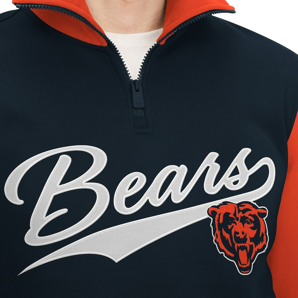 Chicago Bears Tommy Hilfiger Aiden Quarter-Zip Sweatshirt - Navy/Orange Sweatshirts