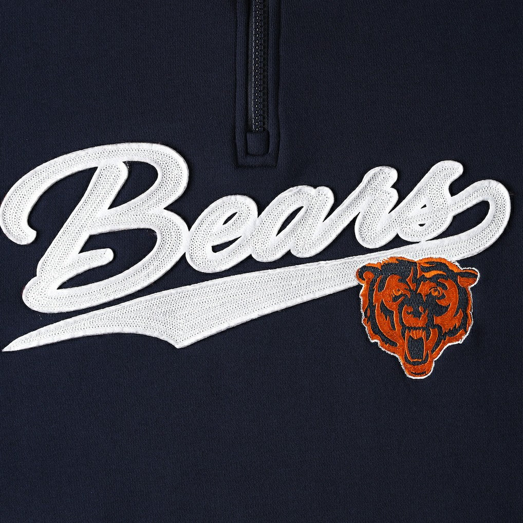 Chicago Bears Tommy Hilfiger Aiden Quarter-Zip Sweatshirt - Navy/Orange Sweatshirts