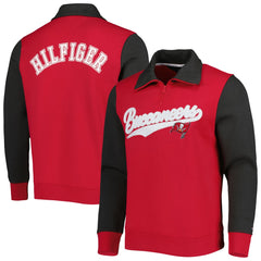 Tampa Bay Buccaneers Tommy Hilfiger Aiden Quarter-Zip Sweatshirt - Red/Pewter Sweatshirts
