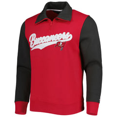 Tampa Bay Buccaneers Tommy Hilfiger Aiden Quarter-Zip Sweatshirt - Red/Pewter Sweatshirts