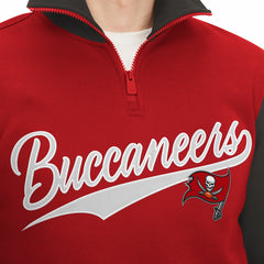 Tampa Bay Buccaneers Tommy Hilfiger Aiden Quarter-Zip Sweatshirt - Red/Pewter Sweatshirts