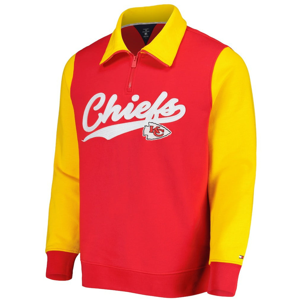 Kansas City Chiefs Tommy Hilfiger Aiden Quarter-Zip Sweatshirt - Red/Gold Sweatshirts