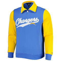 Los Angeles Chargers Tommy Hilfiger Aiden Quarter-Zip Sweatshirt - Powder Blue/Gold Sweatshirts