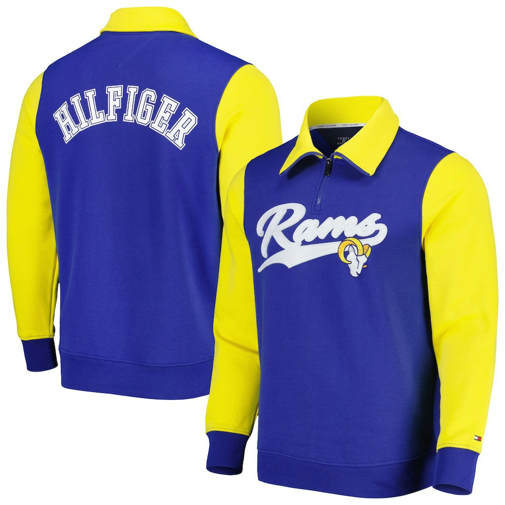 Los Angeles Rams Tommy Hilfiger Aiden Quarter-Zip Sweatshirt - Royal/Gold Sweatshirts