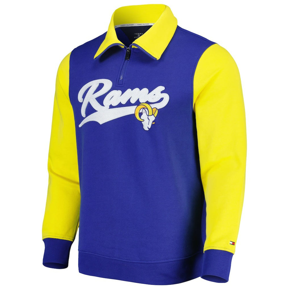 Los Angeles Rams Tommy Hilfiger Aiden Quarter-Zip Sweatshirt - Royal/Gold Sweatshirts