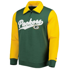 Green Bay Packers Tommy Hilfiger Aiden Quarter-Zip Sweatshirt - Green/Gold Sweatshirts