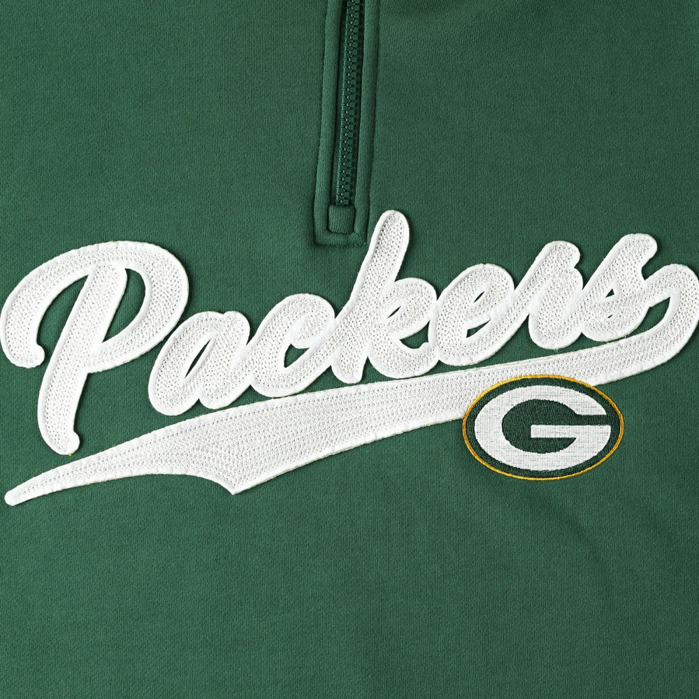 Green Bay Packers Tommy Hilfiger Aiden Quarter-Zip Sweatshirt - Green/Gold Sweatshirts