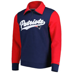 New England Patriots Tommy Hilfiger Aiden Quarter-Zip Sweatshirt - Navy/Red Sweatshirts
