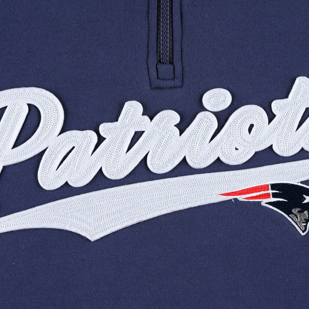 New England Patriots Tommy Hilfiger Aiden Quarter-Zip Sweatshirt - Navy/Red Sweatshirts