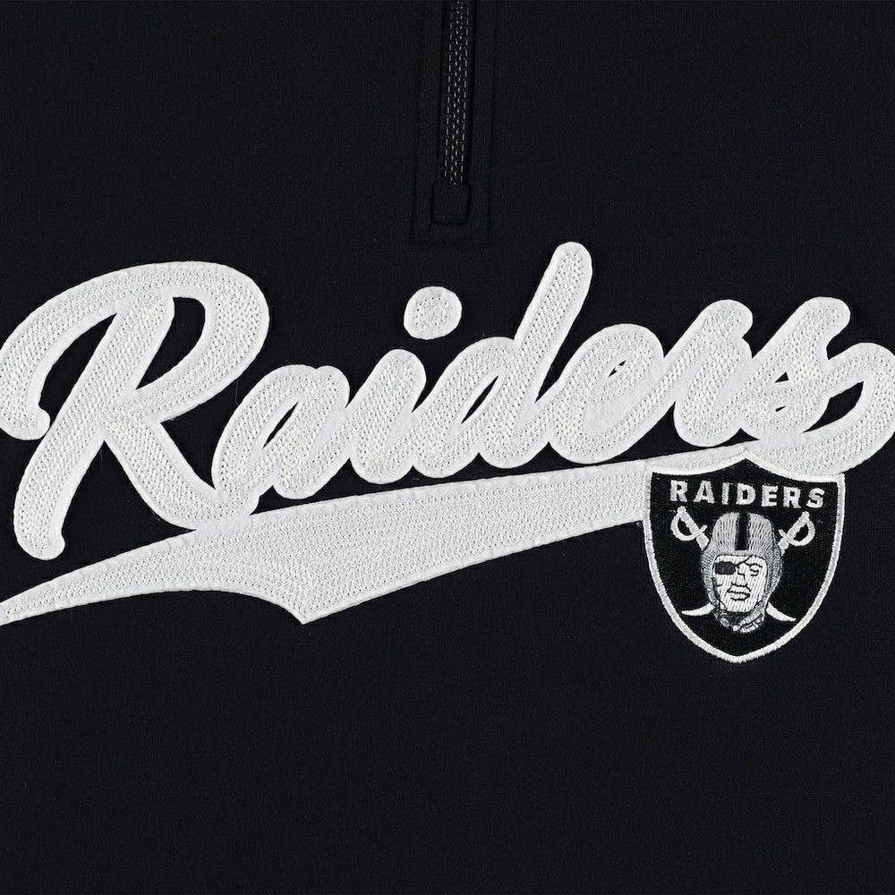 Las Vegas Raiders Tommy Hilfiger Aiden Quarter-Zip Sweatshirt - Black/Silver Sweatshirts