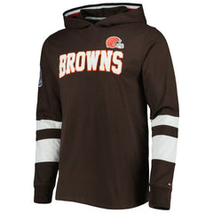 Cleveland Browns Tommy Hilfiger Alex Long Sleeve Hoodie T-Shirt - Brown/White Hoodies