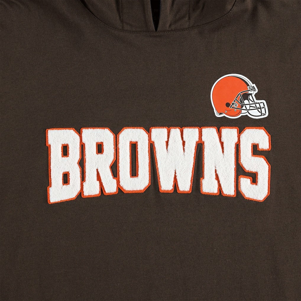 Cleveland Browns Tommy Hilfiger Alex Long Sleeve Hoodie T-Shirt - Brown/White Hoodies