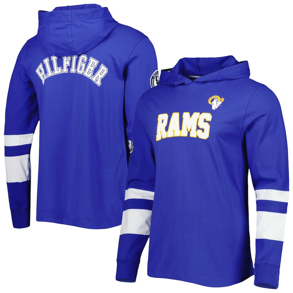 Los Angeles Rams Tommy Hilfiger Alex Long Sleeve Hoodie T-Shirt - Royal/White Hoodies