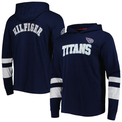 Tennessee Titans Tommy Hilfiger Alex Long Sleeve Hoodie T-Shirt - Navy/White Hoodies