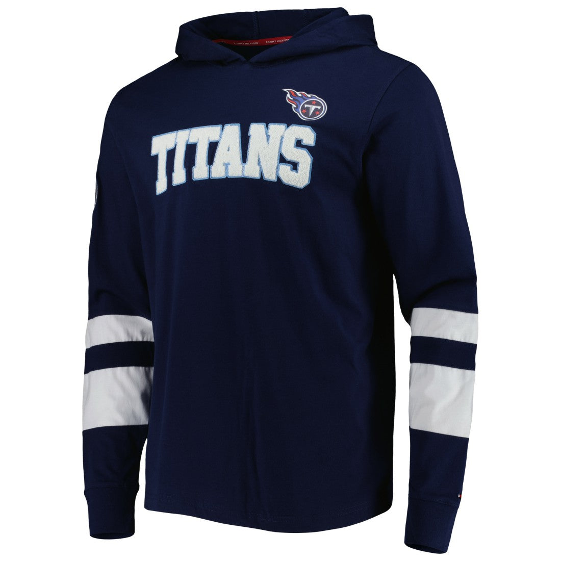 Tennessee Titans Tommy Hilfiger Alex Long Sleeve Hoodie T-Shirt - Navy/White Hoodies