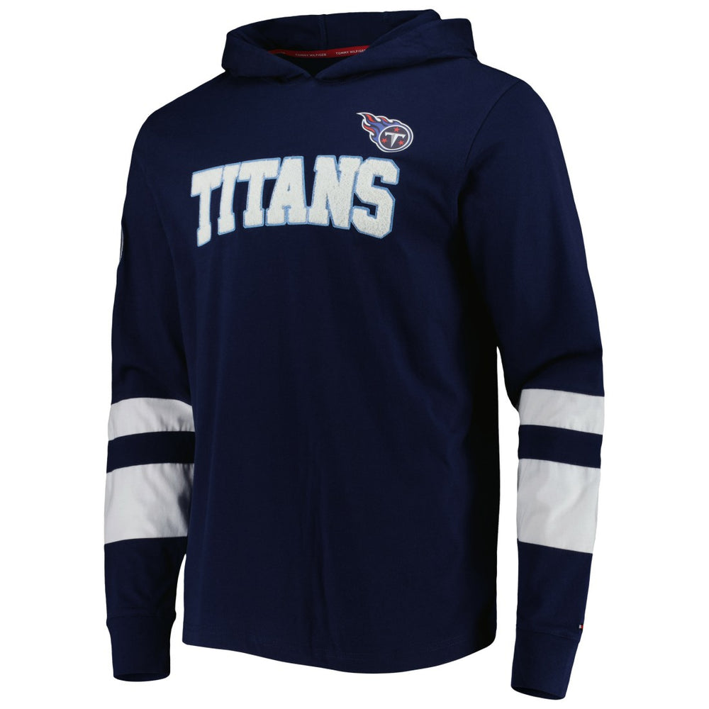 Tennessee Titans Tommy Hilfiger Alex Long Sleeve Hoodie T-Shirt - Navy/White Hoodies