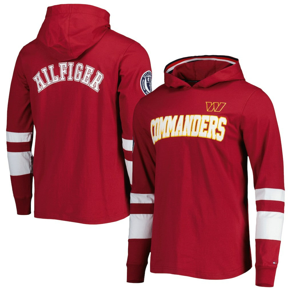 Washington Commanders Tommy Hilfiger Alex Long Sleeve Hoodie T-Shirt - Burgundy/White Hoodies