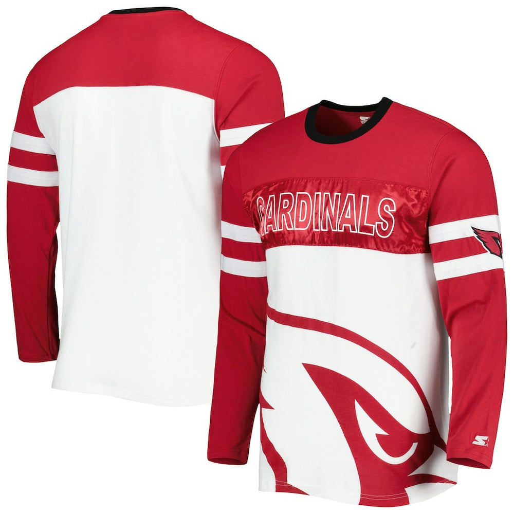 Arizona Cardinals Starter Halftime Long Sleeve T-Shirt - Cardinal/White T-shirts