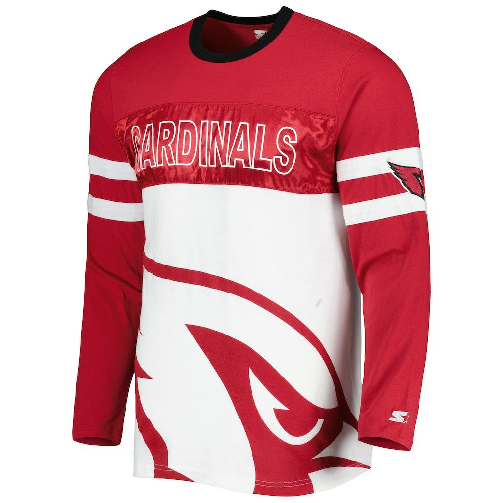 Arizona Cardinals Starter Halftime Long Sleeve T-Shirt - Cardinal/White T-shirts