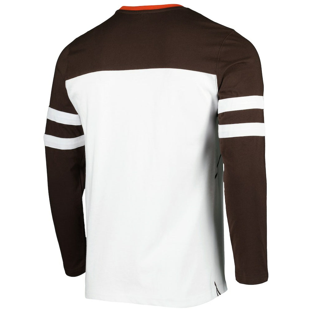 Cleveland Browns Starter Halftime Long Sleeve T-Shirt - Brown/White T-shirts
