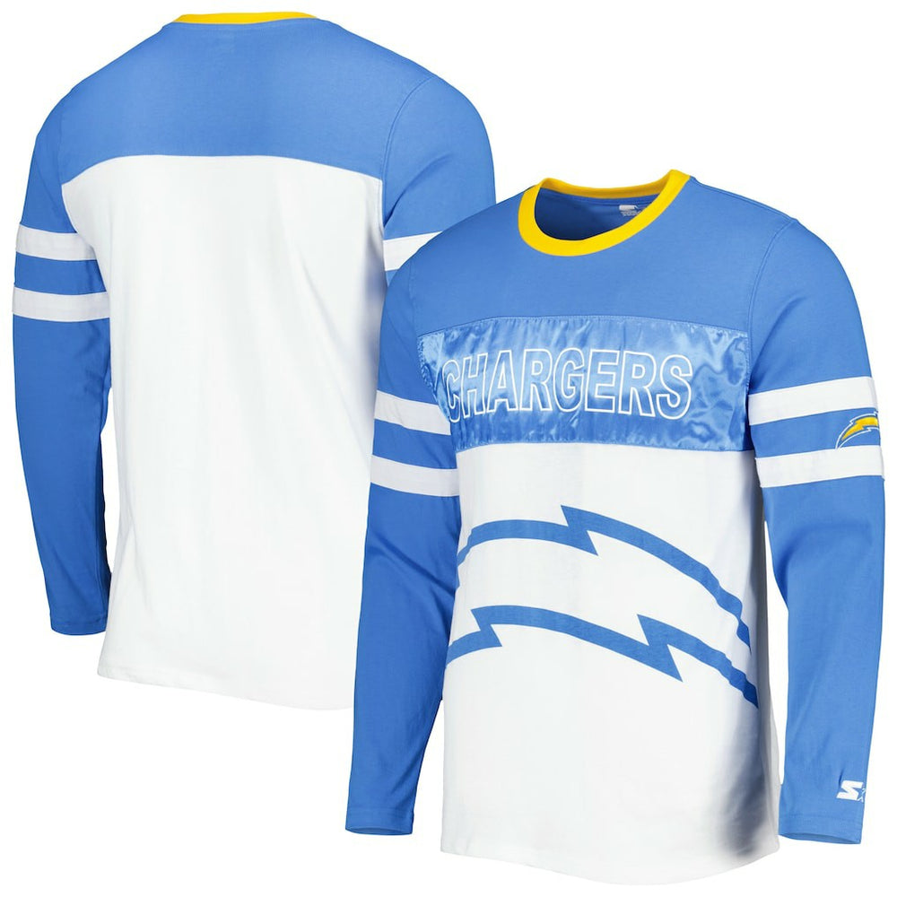 Los Angeles Chargers Starter Halftime Long Sleeve T-Shirt - Powder Blue/White T-shirts