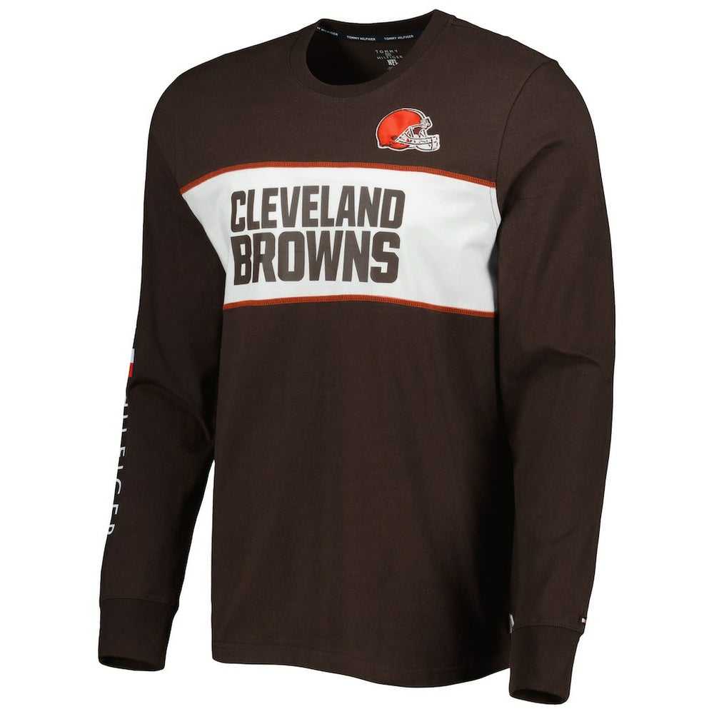 Cleveland Browns Tommy Hilfiger Peter Team Long Sleeve T-Shirt - Brown T-shirts