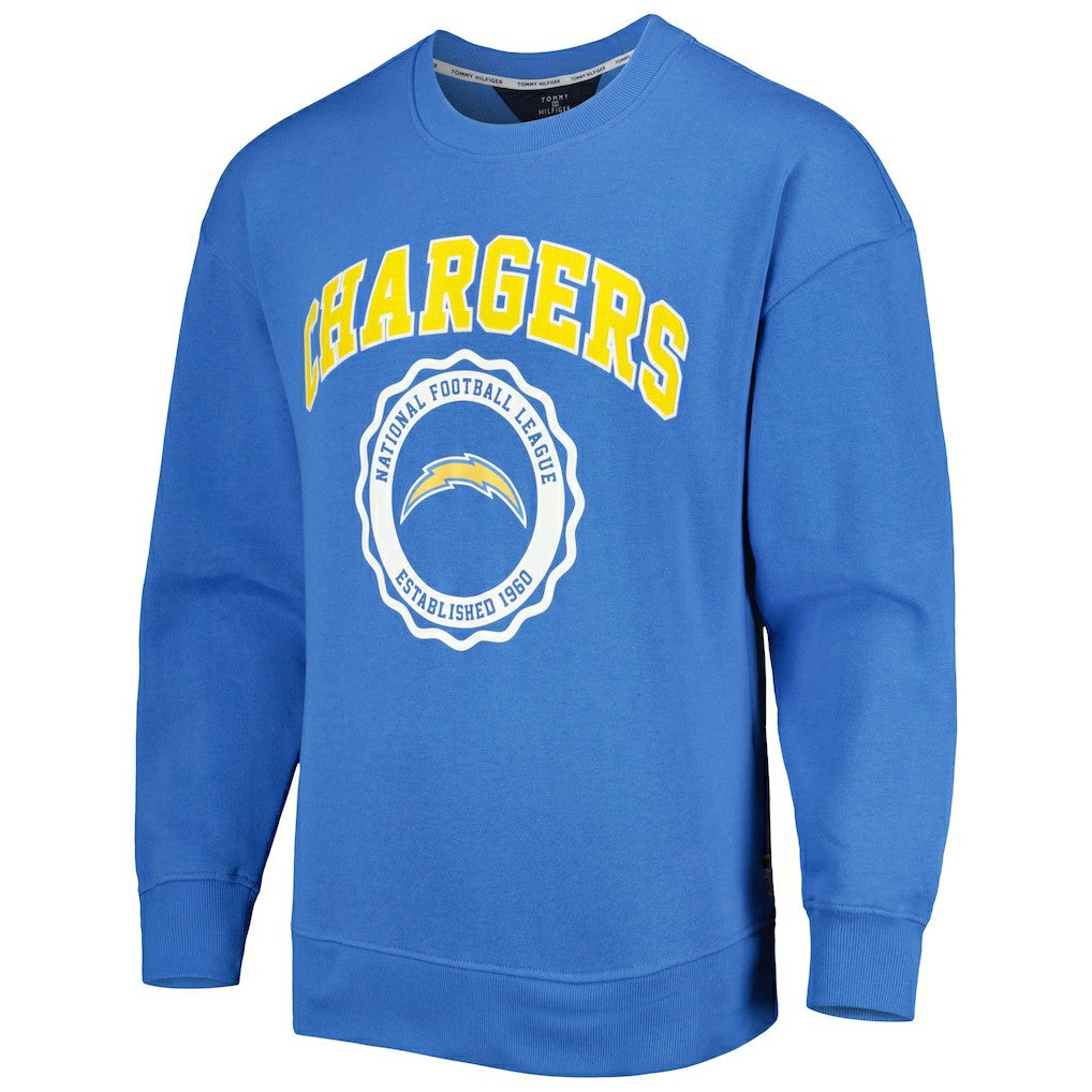Los Angeles Chargers Tommy Hilfiger Ronald Crew Sweatshirt - Powder Blue Sweatshirts