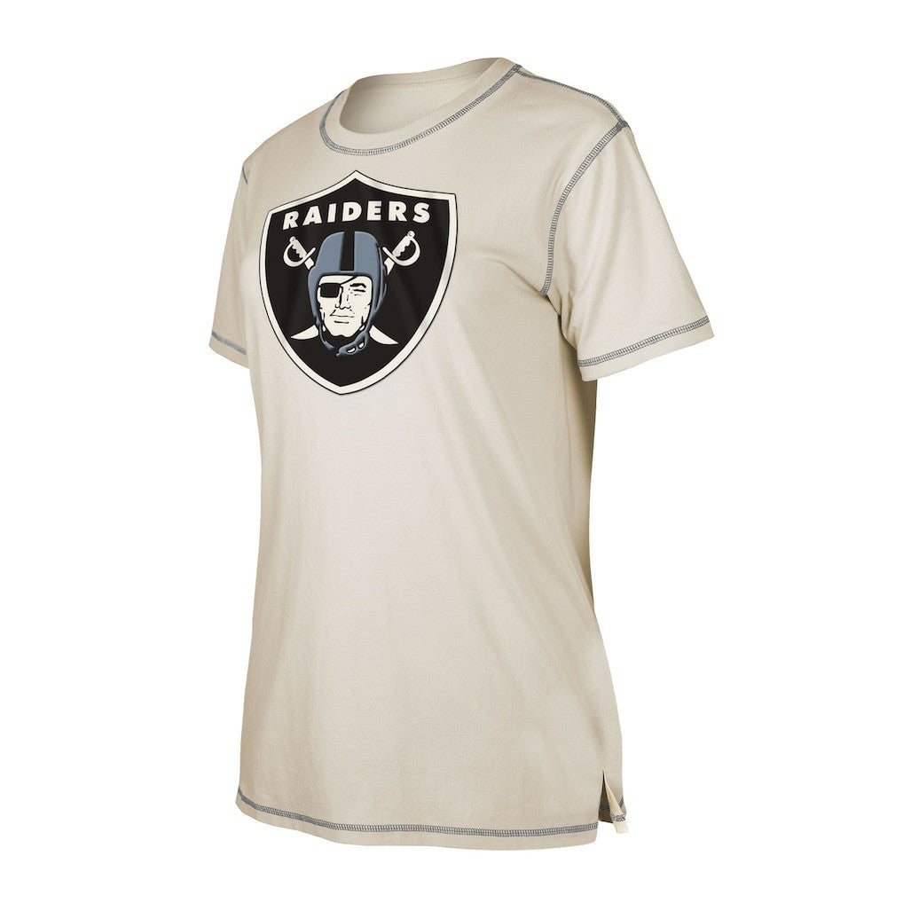 Las Vegas Raiders New Era Women's Split T-Shirt - Cream T-shirts