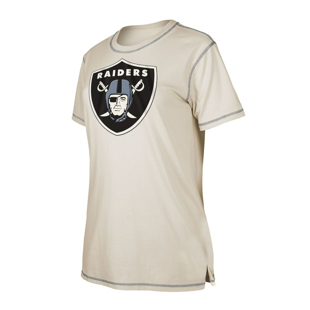 Las Vegas Raiders New Era Women's Split T-Shirt - Cream T-shirts