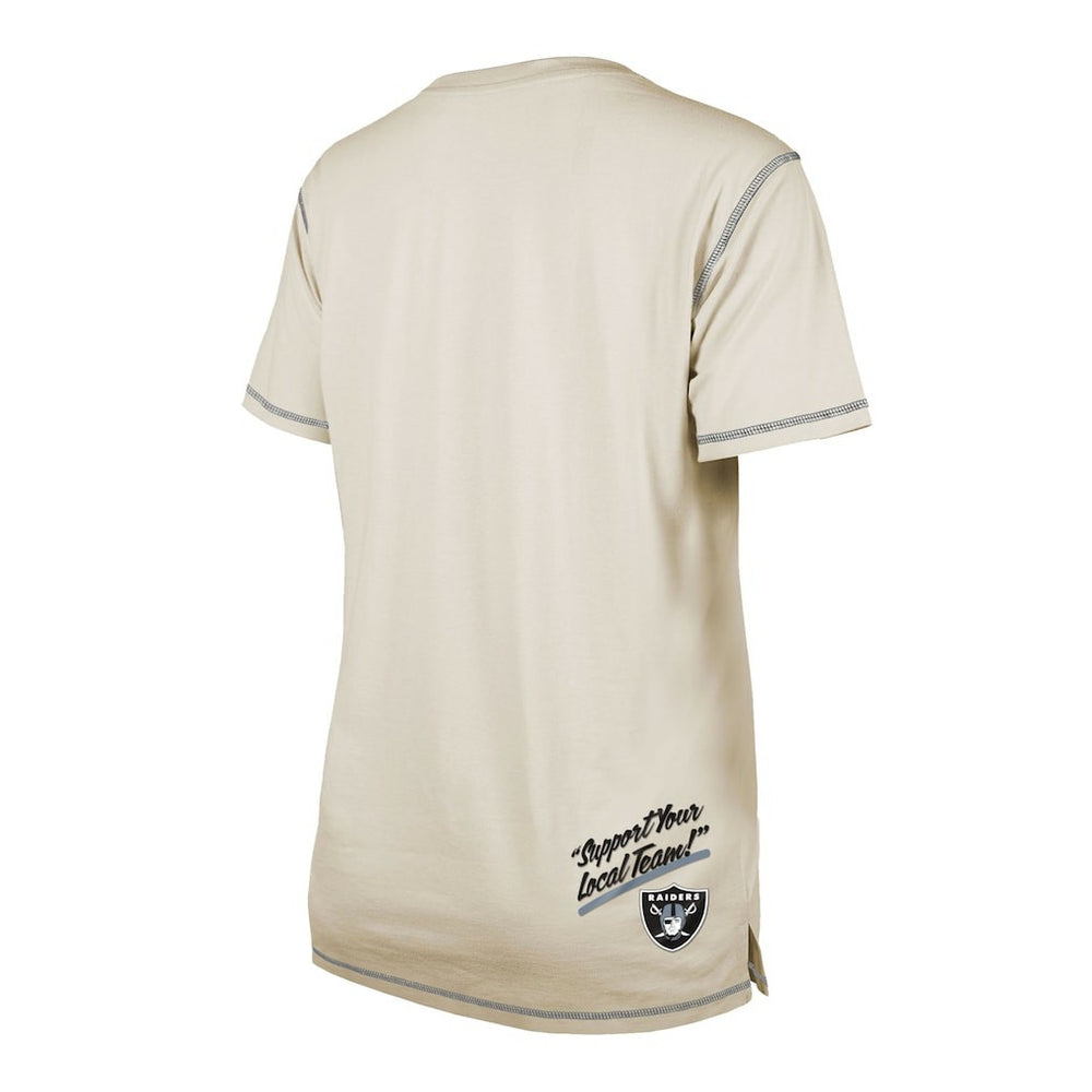 Las Vegas Raiders New Era Women's Split T-Shirt - Cream T-shirts