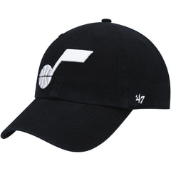 Utah Jazz '47 Core Logo Clean Up Adjustable Hat Black - 47 brand