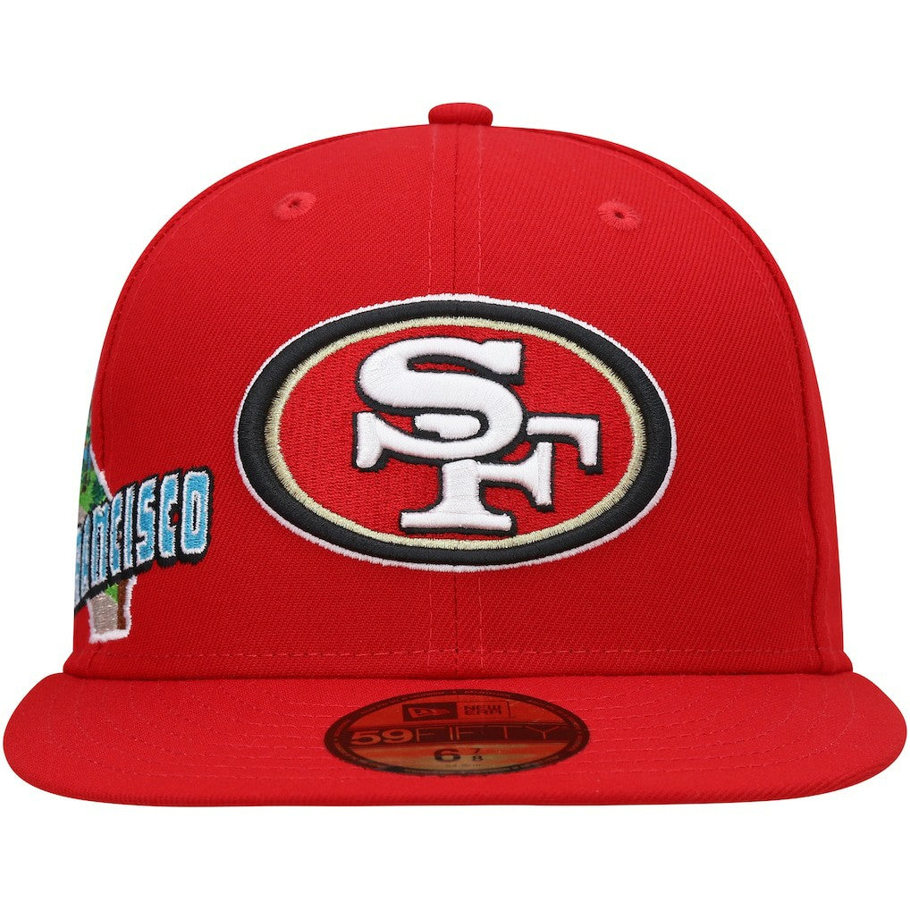 San Francisco 49ers New Era Stateview 59FIFTY Fitted Hat - Scarlet Hats