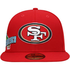 San Francisco 49ers New Era Stateview 59FIFTY Fitted Hat - Scarlet Hats
