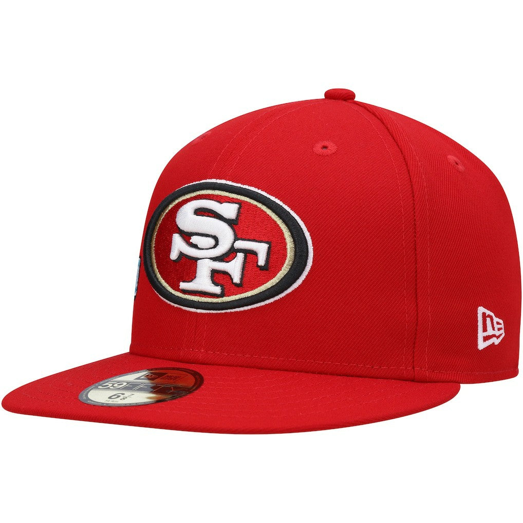 San Francisco 49ers New Era Stateview 59FIFTY Fitted Hat - Scarlet Hats